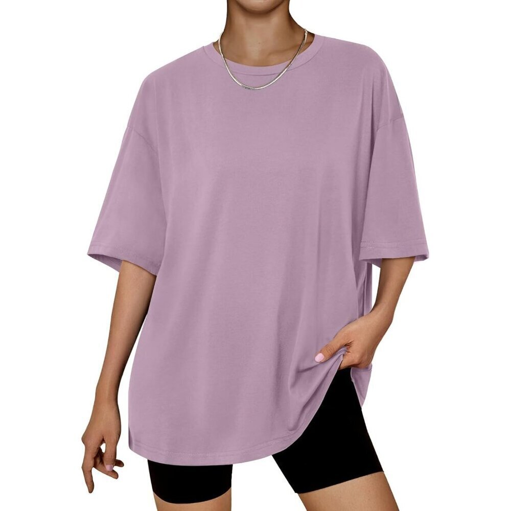 Womens Oversized Summer T Shirts Plus Size Batwing Cute Casual Tops Short Sleeve
